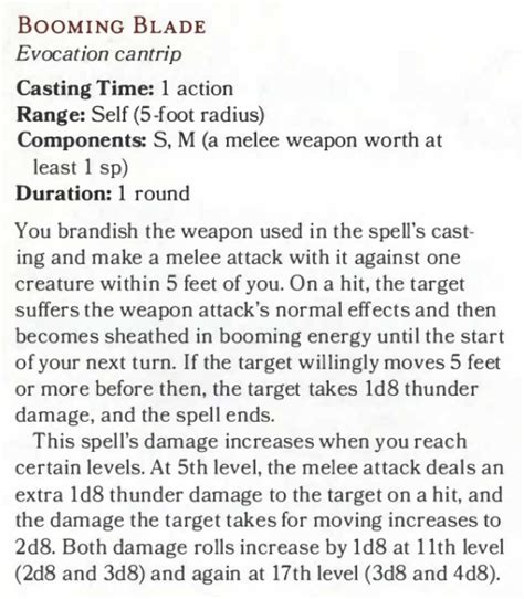 spell sniper and booming blade.